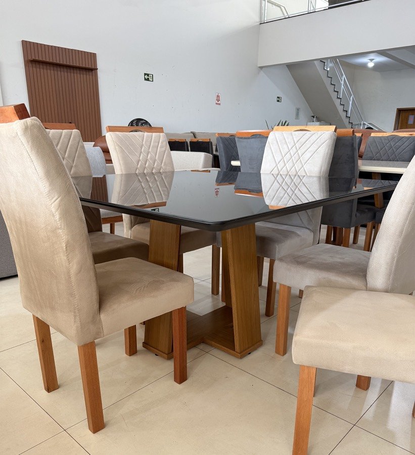 Sala de jantar tampo de vidro